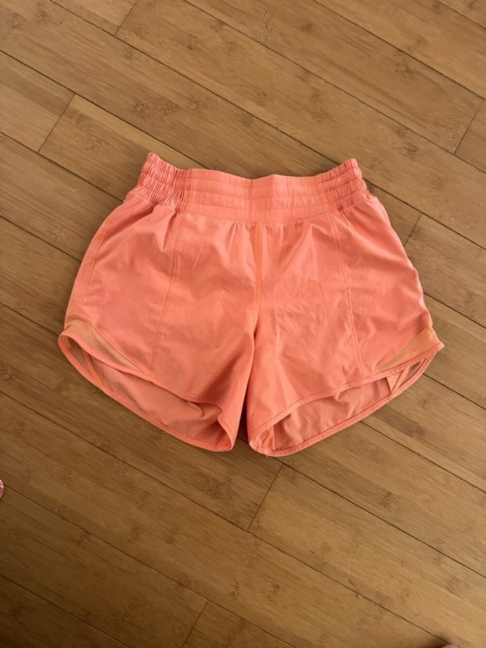 lululemon athletica Coral Pink Athletic Shorts with Elastic Waistband
